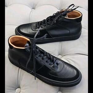 Beckett Simonon Garcia High Top Black Leather Sneaker Comfort Mens Shoe 11.5 New